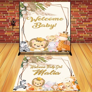 Safari Animals Backdrop, Safari Baby Shower Backdrop,Jungle Baby Shower Backdrop, Baby Shower Backdrop