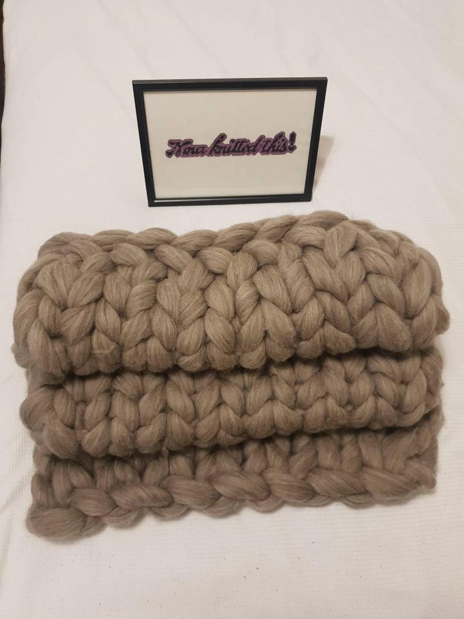 100 Merino Wool Chunky Blankets Weighted Blanket Natural Etsy UK