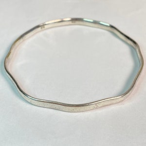 Vintage Sterling Silver Bangle Bracelet Wavy Hallmarked