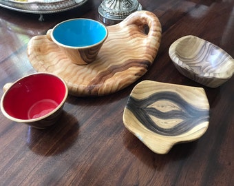 Plat ou coupe à fruits céramique Vallauris en forme de feuille