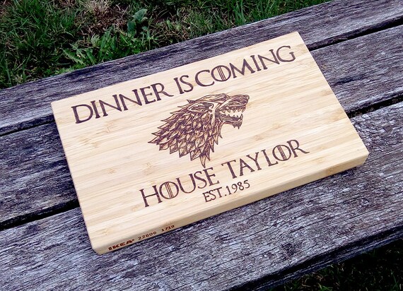 Dinner is Coming Game of Thrones inspired Stark sigil wooden spoon woodburnt by hand FREE SHIPPING