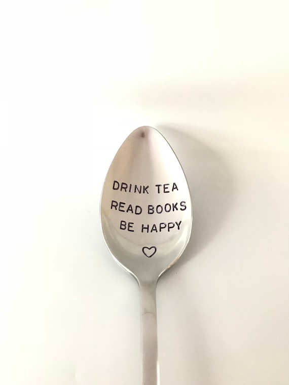 Vintage Hand Stamped Teaspoon Tea Time *Unique Gift*Funny Gift*Tea Drinker*Personalized Gift*Stamped Teaspoon*Tea Lover*
