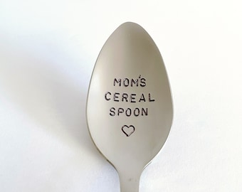 Mom's Cereal Spoon-Or YOUR Name-Mother’s Day Gift-Mom Birthday Day-Best Friend-Unique Gift That Lasts Forever-Can Be Used Daily-Custom Spoon