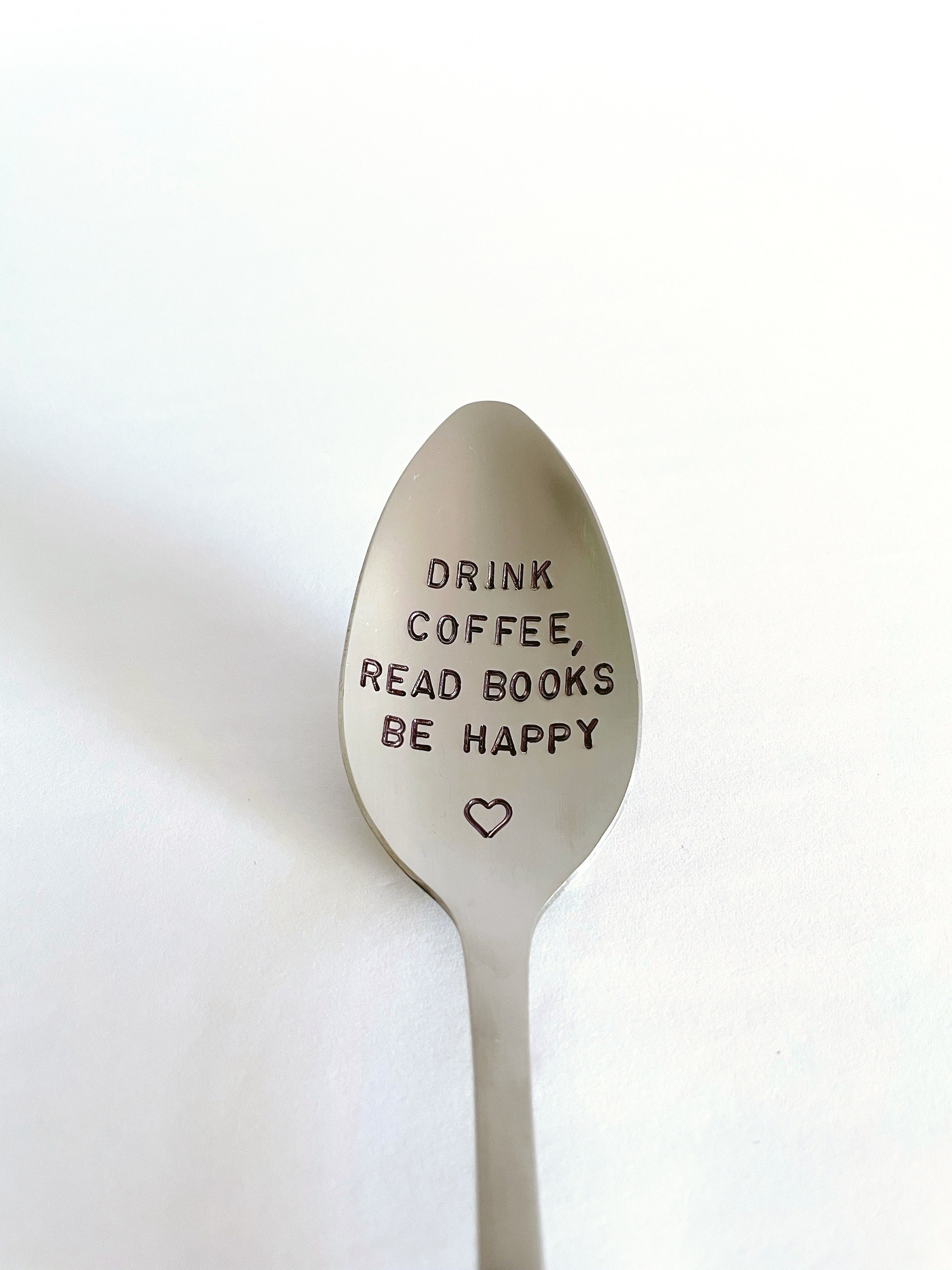 A Cup of Tea Makes Everything Better Engraved Teaspoon, 6 1/16 18/0  Stainless Steel Heavy Weight Teaspoon, Tea Time Spoon 