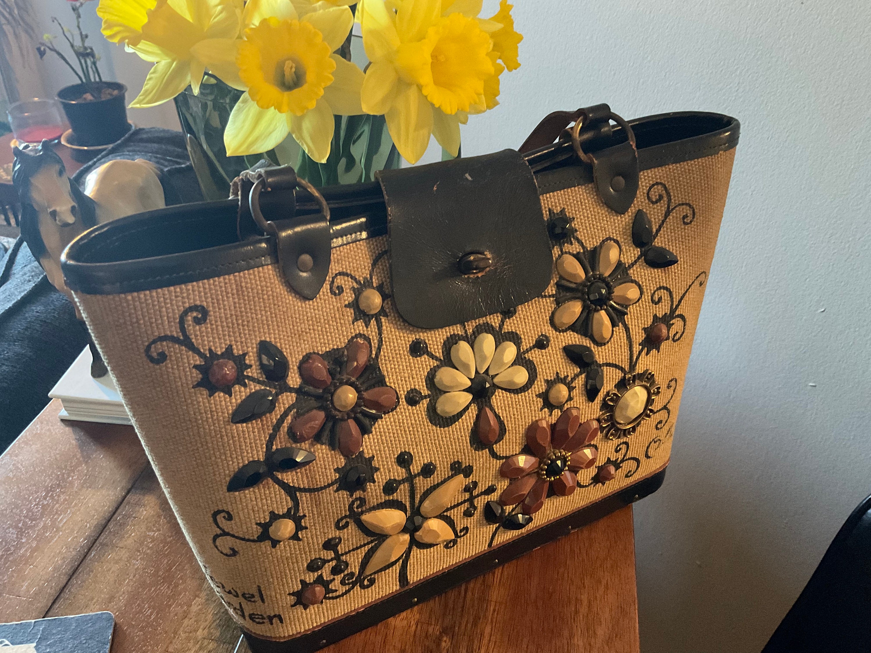 Enid Collins エニッドコリンズ　Jewel garden Enid Collins Vintage Handbag Titled Jewel Garden - Etsy