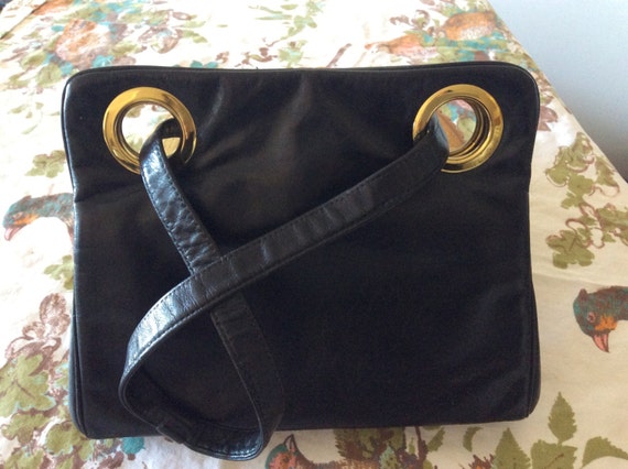 Vintage 1960's Black Leather Margolm Handbag - image 2