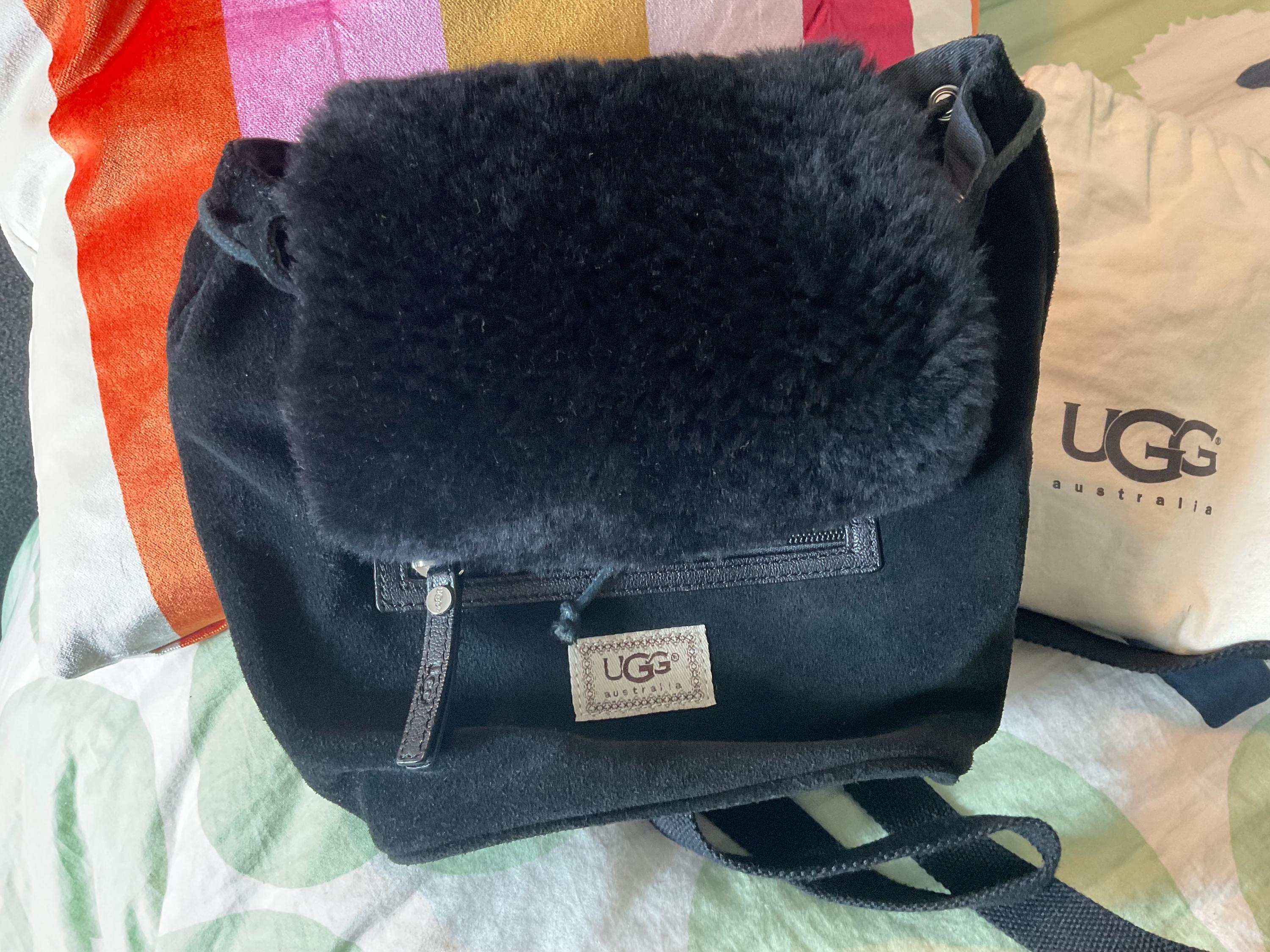 UGG Black Suede/wool Backpack-new with tags and dust bag UGG Suede Backpack - Black Backpacks, Handbags - WUUGG130474  main image 4