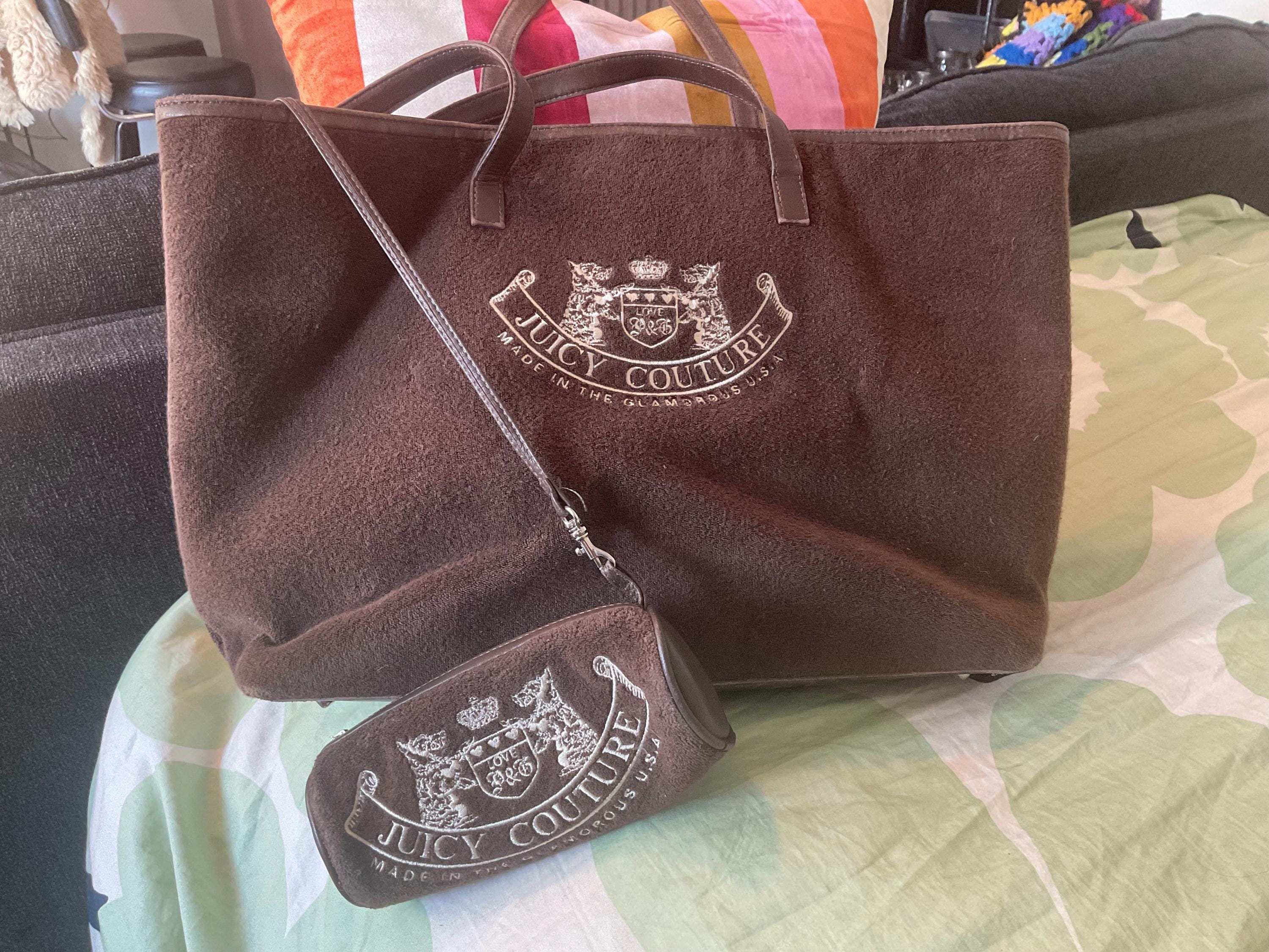 値下げ未使用　juicy couture レザー トートバッグ 　ブラウン Brown Vintage Juicy Couture Bag - Etsy
