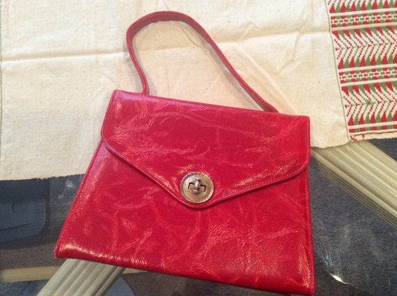 Bright red faux leather Lennox handbag - image 1