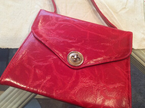 Bright red faux leather Lennox handbag - image 2