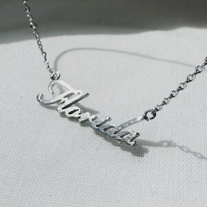 Dainty Florida State Name Necklace: Gold or Silver Script Pendant
