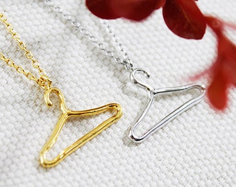Hanger Necklace – Minimalist Gold or Silver Pendant, Everyday Layering Piece