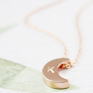 Engraved crescent moon necklace Clearance