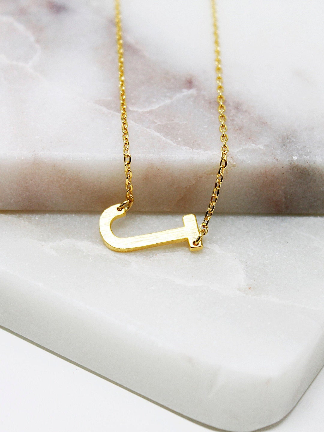 J Necklace Gold ' J ' Necklace Gold Initial Necklace Bridesmaid Gift