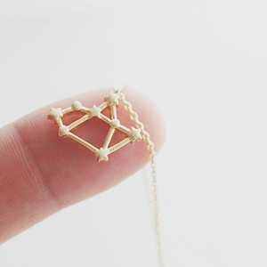 Sagittarius Constellation Necklace: Gold Star Sign Zodiac Pendant
