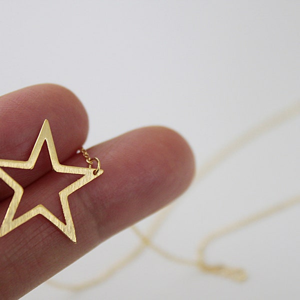 Delicate Star Necklace Open Star Necklace Dainty Star Charm Necklace Bridesmaid Necklace Birthday Gift