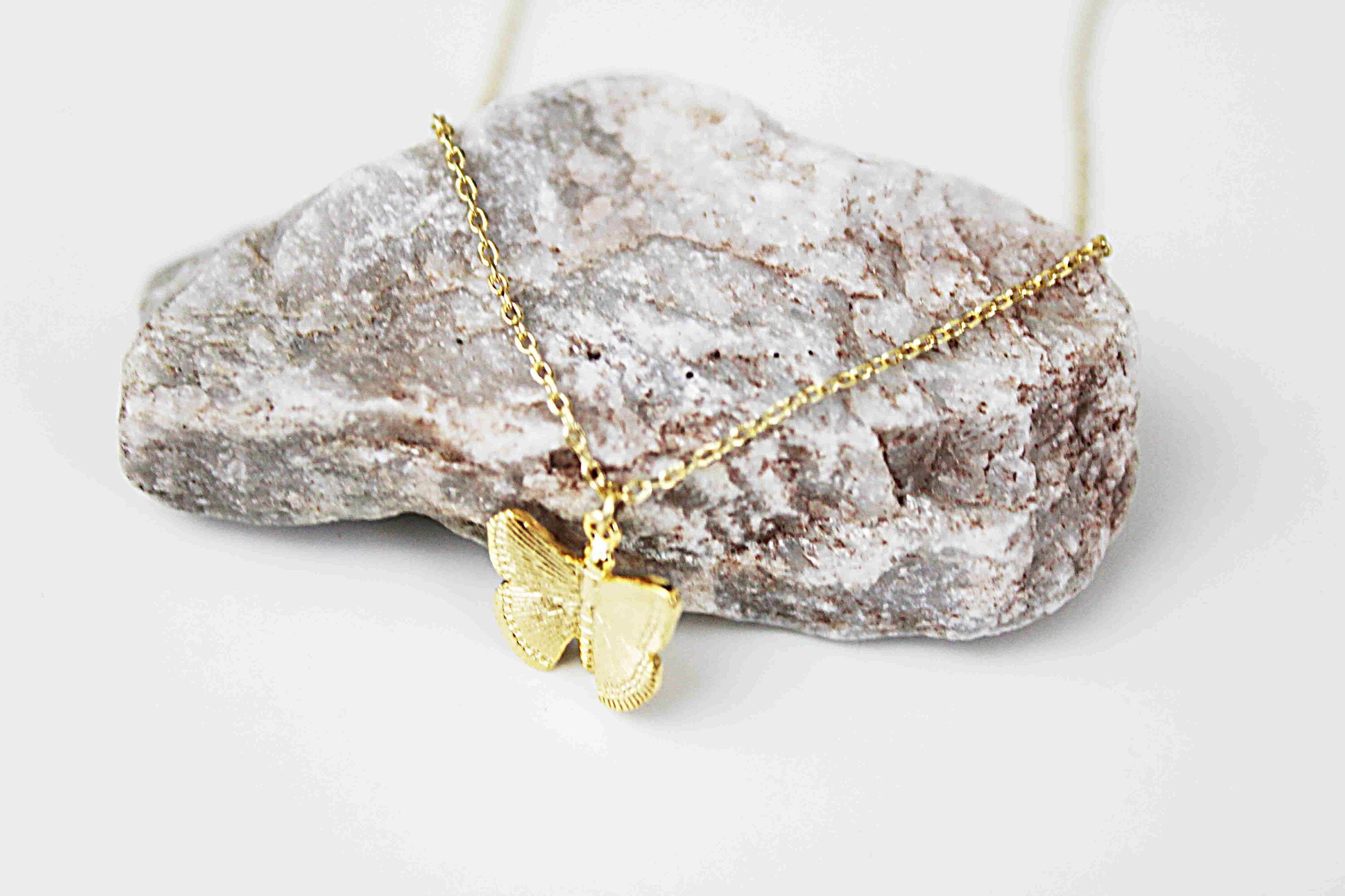 Butterfly Necklace Dainty Butter Necklace Bridesmaid Necklace Etsy