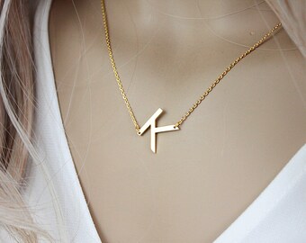 K - Necklace Gold Initial Necklace Letter Necklace Gifts for Friends