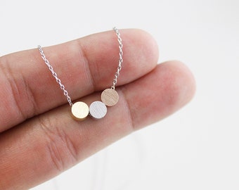 Three Dots Necklace Silver / Gold / Rose gold Circle Necklace Bridesmaid Gift Bridesmaid Necklace  Birthday Gift