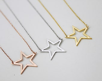 Collier étoile délicat : pendentif céleste plaqué or ou argent
