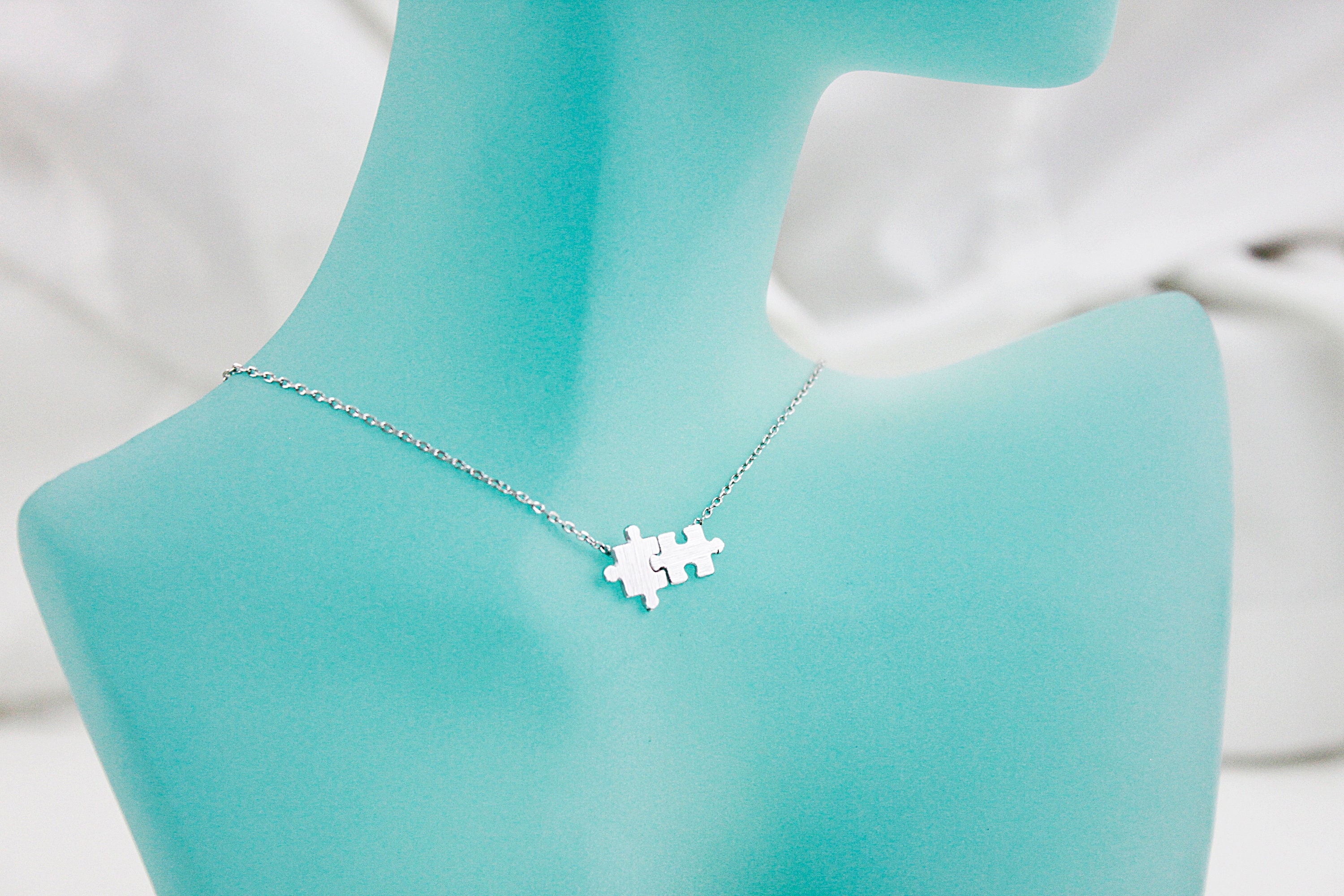 Gold puzzle necklace Puzzle Charm Necklace Dainty and Simple Etsy