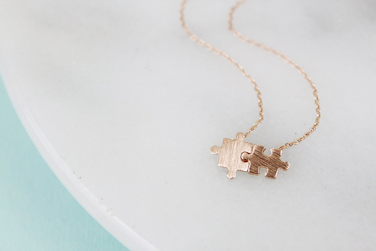 Gold puzzle necklace Puzzle Charm Necklace Dainty and Simple Etsy