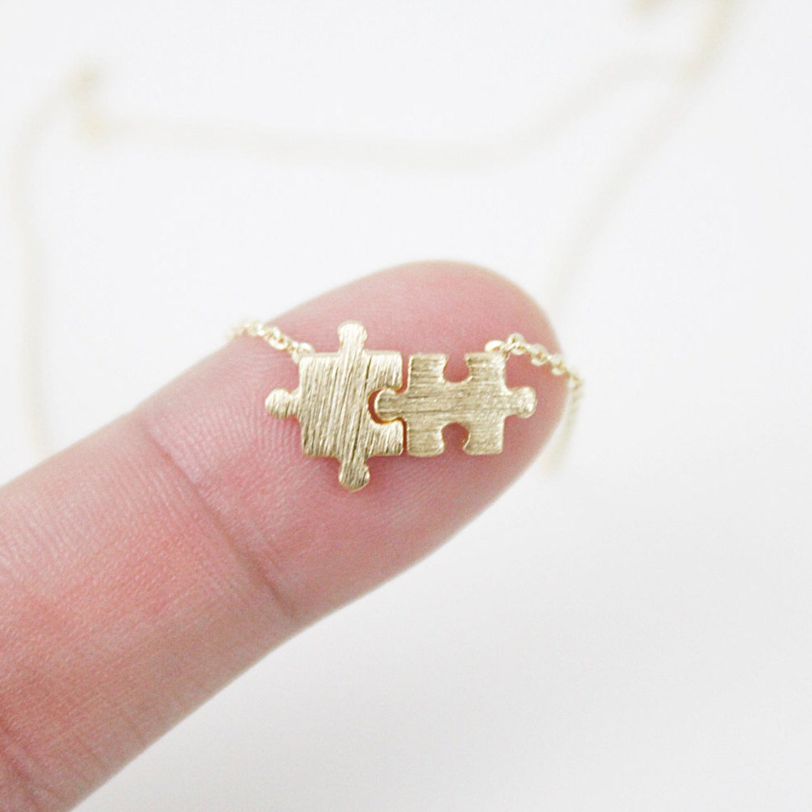 Gold puzzle necklace Puzzle Charm Necklace Dainty and Simple Etsy