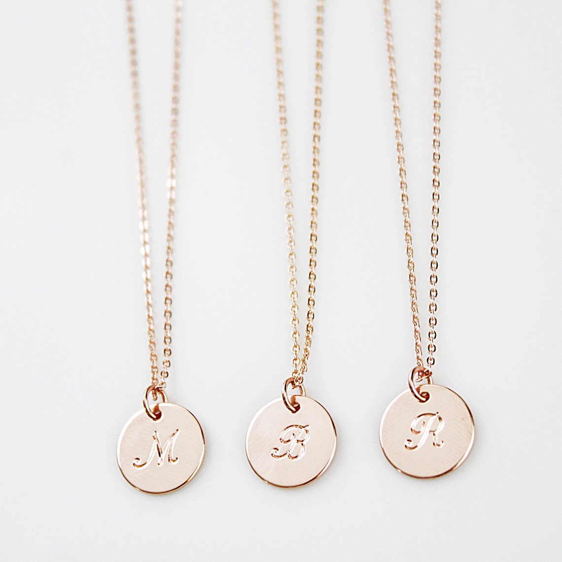 9ct Rose Gold 'M' Initial Adjustable Letter Necklace 38/43cm