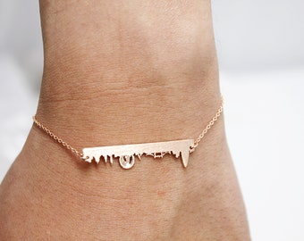 London Skyline Bracelet Rose Gold London Skyline Pendant Bracelet Gifts for Friends