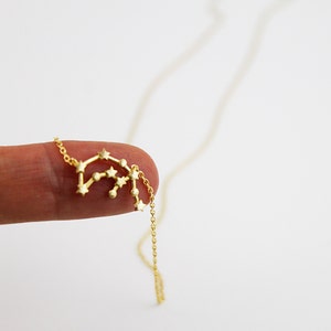 Aquarius Constellation Necklace • Dainty Zodiac Pendant • Gold Astrology Necklace • Celestial Aquarius Jewelry • Gift for Her