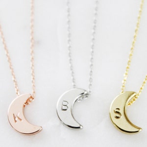Engraved crescent moon necklace Clearance