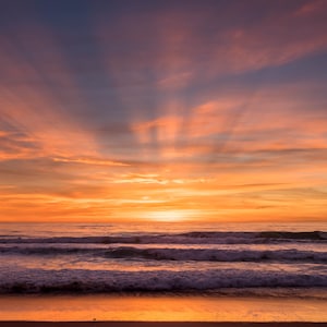 Grand Exit Beautiful Coastal Sunset Fine Art Print, Artist Signed | Pacific Ocean Views Manhattan Beach, California