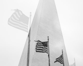 Washington Monument Artistic Washington DC Art Black and White Fine Art Print, Artist Signed | Washington DC