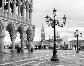 Piazza San Marco Venice Black and White Fine Art Print (Artist Signed, Multiple Sizes)