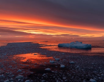 Sunrise in Antarctica Fine Art Photographic Print, Hand-Signed by Artist | Seascape Polar Photography