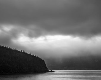 Wild Cove 2 Newfoundland Canada Fine Art Print with Mat, Hand-Signed by Artist | Coastal Decor | Black and White Photo