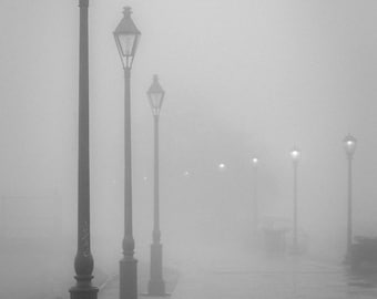 Pathway Mississippi Riverwalk New Orleans Series 5x7 Limited Run Artist Signed Fine Art Black and White Prints from the Big Easy NOLA