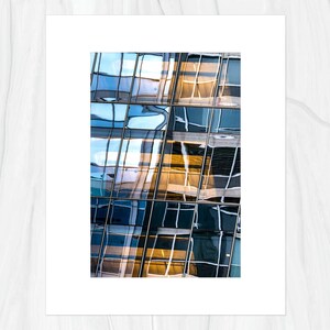 Chicago Panes Urban Abstract Fine Art Photographic Print, Artist Signed Architectural Details and Abstracts Print with white mat