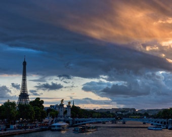 Paris Sky France Art Print with Mat, Signed | Travel Photography | Europe Photography | Sunset Photography