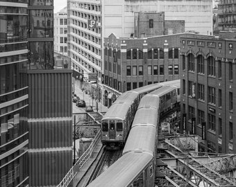 S-Curve on the L Chicago CTA Urban Abstract Fine Art Photographic Print, Artist Signed | Architectural Details and Abstracts