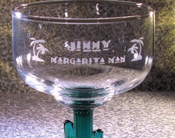 Engraved Cactus Margarita Glass, Personalized Gift