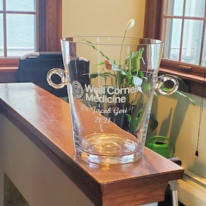 Custom Engraved Crystal Ice Bucket: Personalized Corporate Gift, 9&quot; Tall