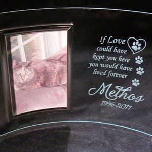 Beloved Cat Memorial Frame, Cat Memorial Frame, Personalized Pet Memorial Frame, 3x5 Curved Glass Frame, Cat Frame, Dog Frame