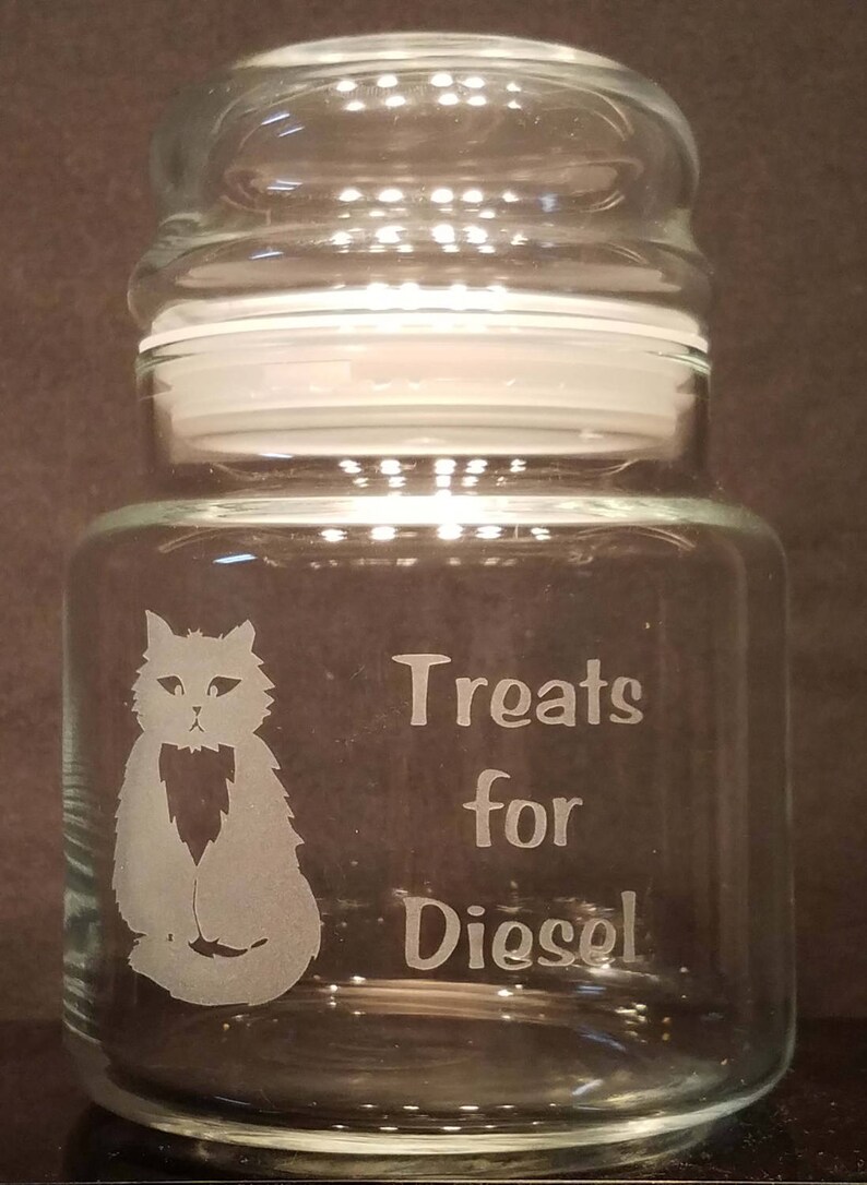 Cat Treat Jar Custom Engraved Cat Treat Jar Engraved Etsy