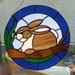 Stained Glass Bunny, Stained Glass Rabbit, Bunny Suncatcher, Circular ...