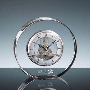 Personalized Engraved Crystal Clock with your logo, artwork, text, Employee Award, Wedding Gift, Personalized Crystal Desk Clock, Executive