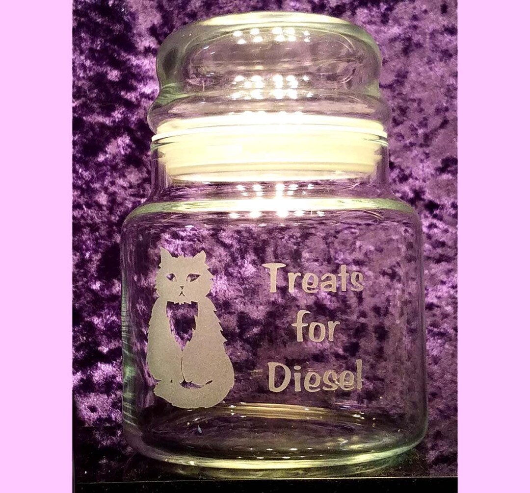 Cat Treat Jar Custom Engraved Cat Treat Jar Engraved Etsy