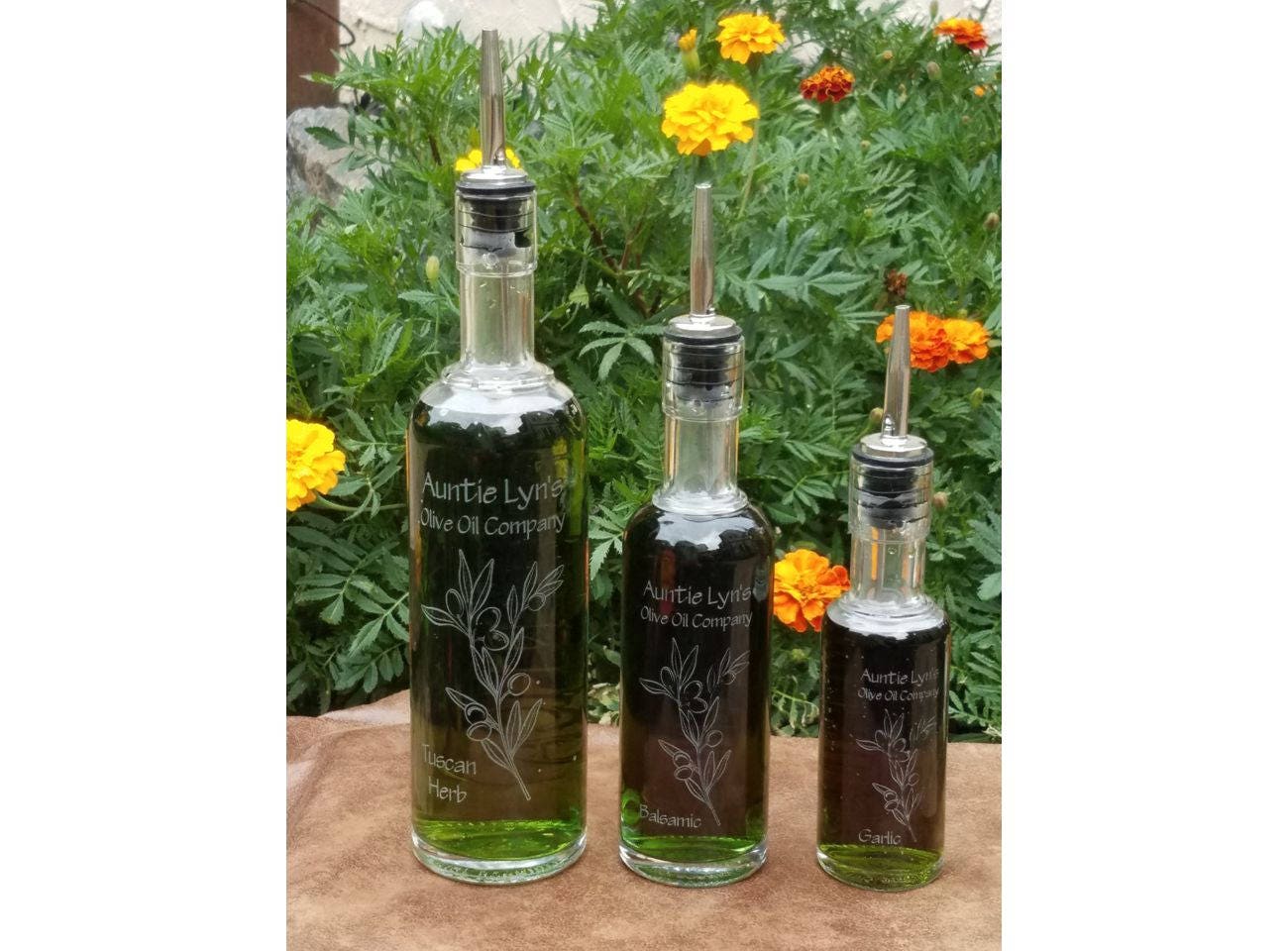 Olive Oil Bottles Set of 3 Personalized Olive Oil Bottle Etsy