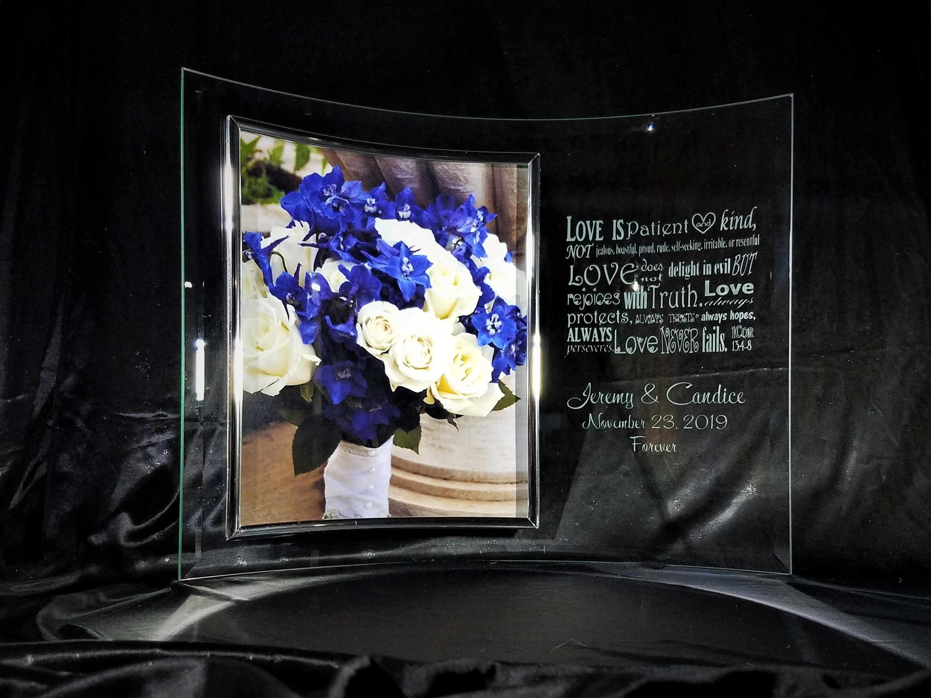 8x10 Curved Glass Silver Picture Frame Custom Picture Frame Etsy