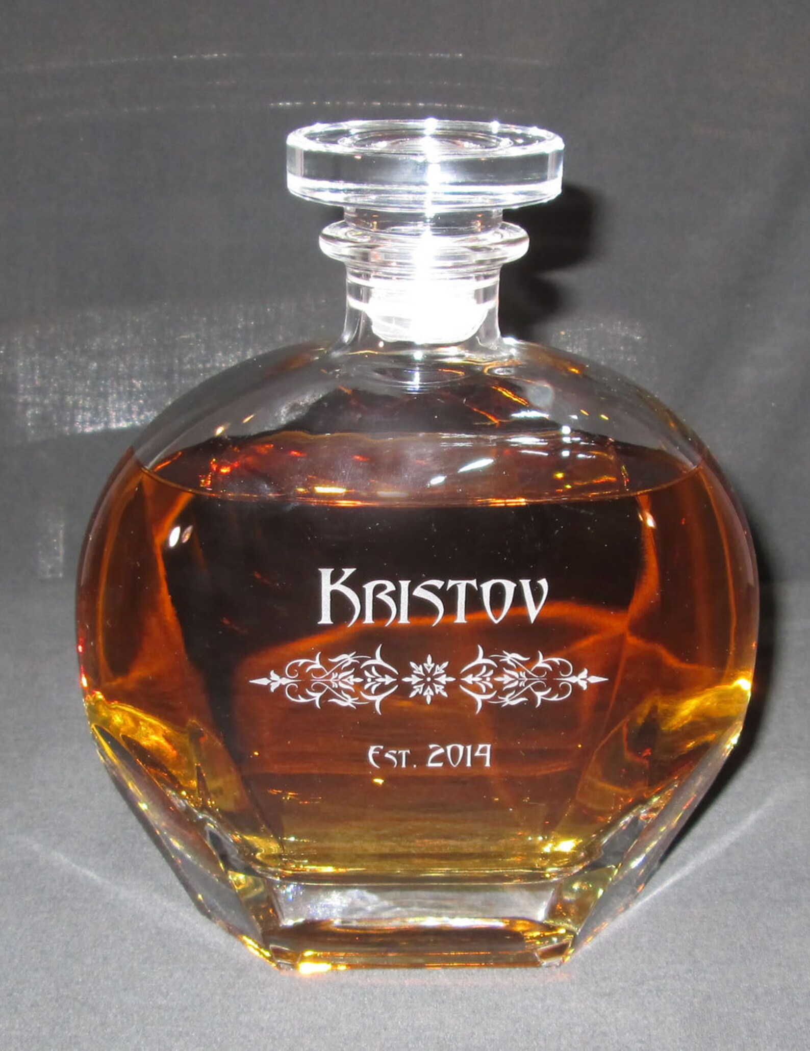 Personalized Crystal Brandy Decanter Set Puccini Brandy Etsy